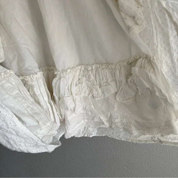 Maeve Anthropologie White  Patchwork Full Skirt Dress 2 - Picture 5 of 14